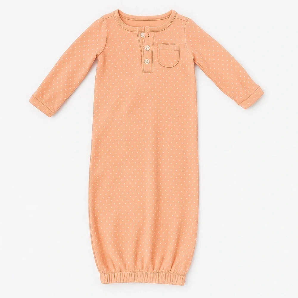 Peach Polka Dots Sleep Gown
